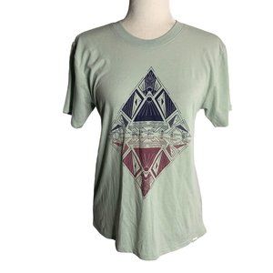 ONeill Crewneck Short Sleeve T Shirt XS Green Graphic Cotton Knit Surf Skate